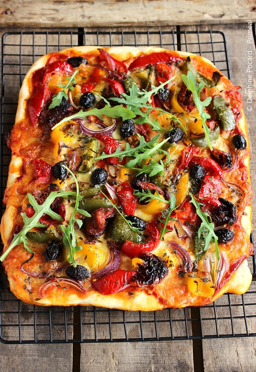 Pizza veggie aux poivrons