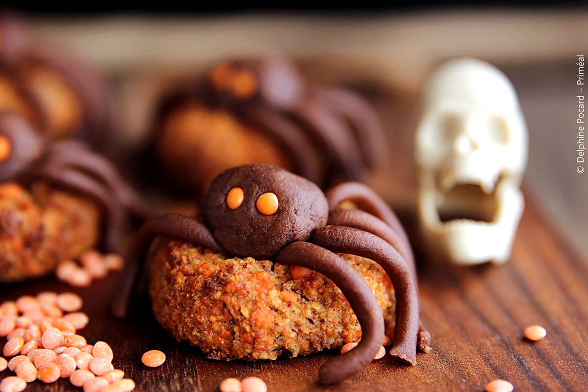 Araignée d’Halloween aux lentilles corail | Recette d’Halloween