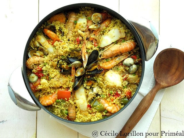 Paella de quinoa au poisson