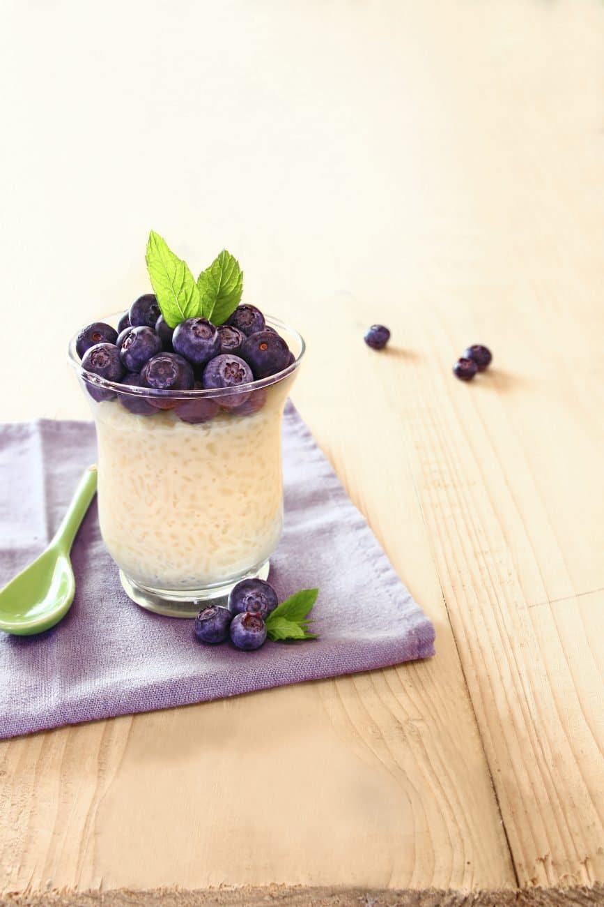 Verrine riz de Camargue aux myrtilles